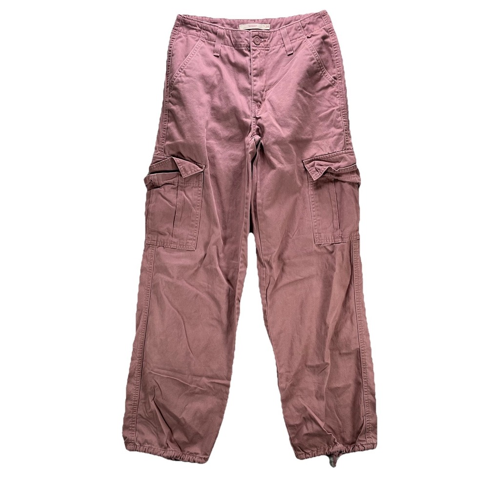 Levi's 94' Baggy Cargo Pants Womens Size 24 Pink Fatigue Wide Leg Utility Cotton
